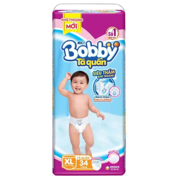Bỉm tã quần Bobby size XL 34 miếng (12-17kg)