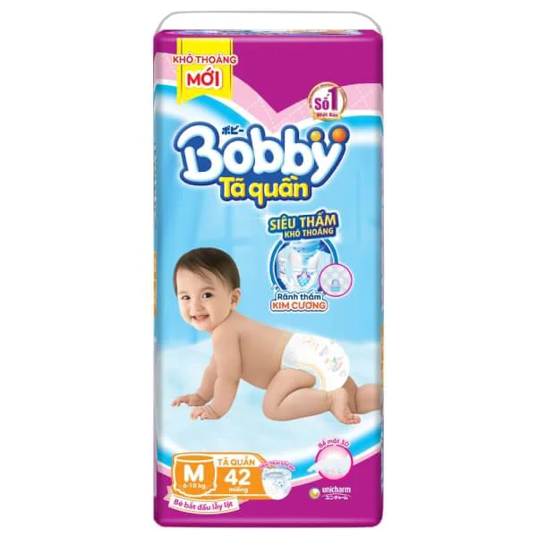 Combo 4 Bỉm tã quần Bobby size M 42 miếng (6-11kg)