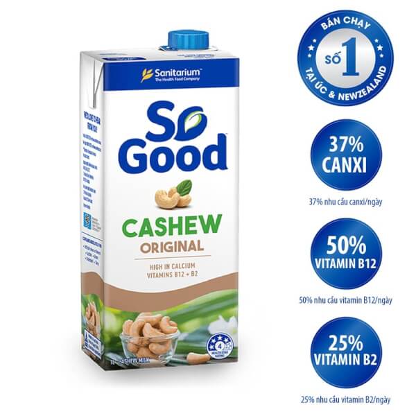 Thực phẩm bổ sung: Sữa hạt điều SO GOOD 1000ml