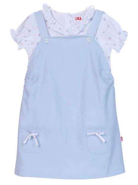 Bộ yếm thun bé gái CF G0520021 (Xanh)