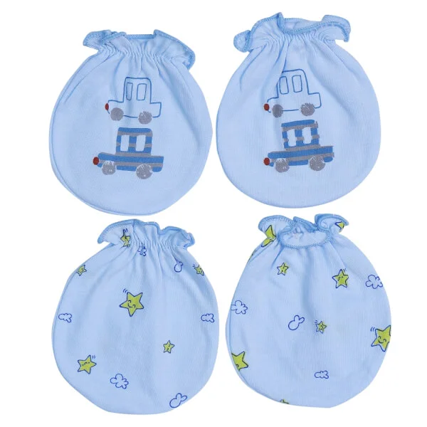 Bao tay sơ sinh thun 2 đôi CF I129009 (NB,Xanh)