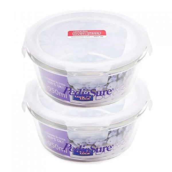 QT Abbott - Bộ 02 hộp bảo quản thủy tinh Lock & Lock (quà 1 lon Pediasure)