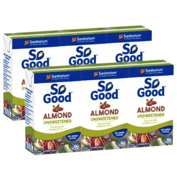 Combo 2 lốc Sữa hạnh nhân không đường SO GOOD 3 x 250ml