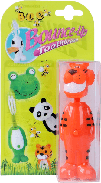 Bàn chải Bee bật nắp hình chú hổ (cam)