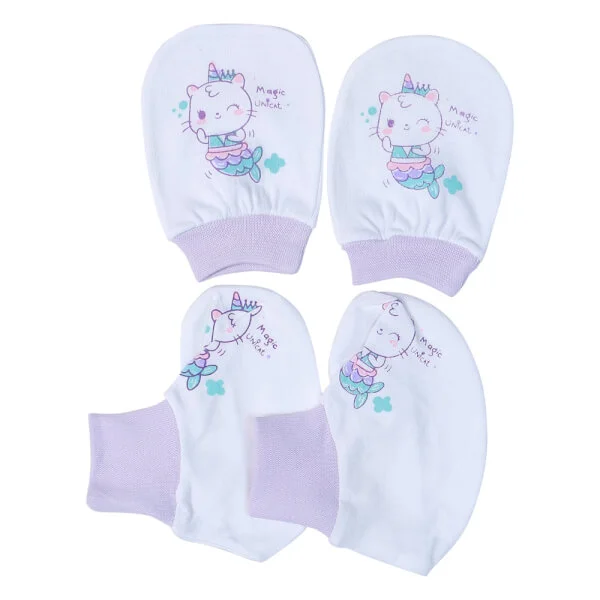 Bộ bao tay chân sơ sinh bo CF I0420014 (NB,Trắng)