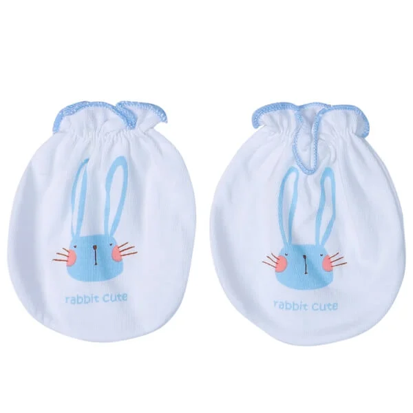 Bao tay sơ sinh thun in hoạ tiết 2 đôi CF (NB,Xanh)