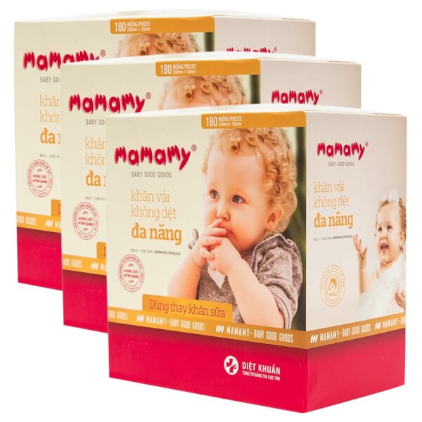 Combo 3 Khăn vải không dệt đa năng Mamamy 180 tờ