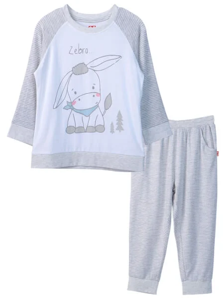 Bộ thun mặc nhà bé trai dài CF B1020019 (Xám)