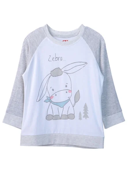 Bộ thun mặc nhà bé trai dài CF B1020019 (Xám)