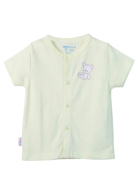 Áo sơ sinh cài giữa tay ngắn HELLO B&B I0320016 (NB/3M/6M,Vàng)