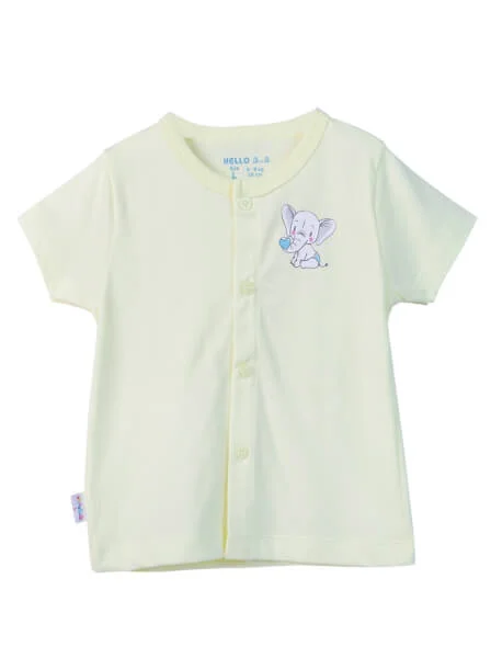 Áo sơ sinh cài giữa tay ngắn HELLO B&B I0320016 (NB/3M/6M,Vàng)