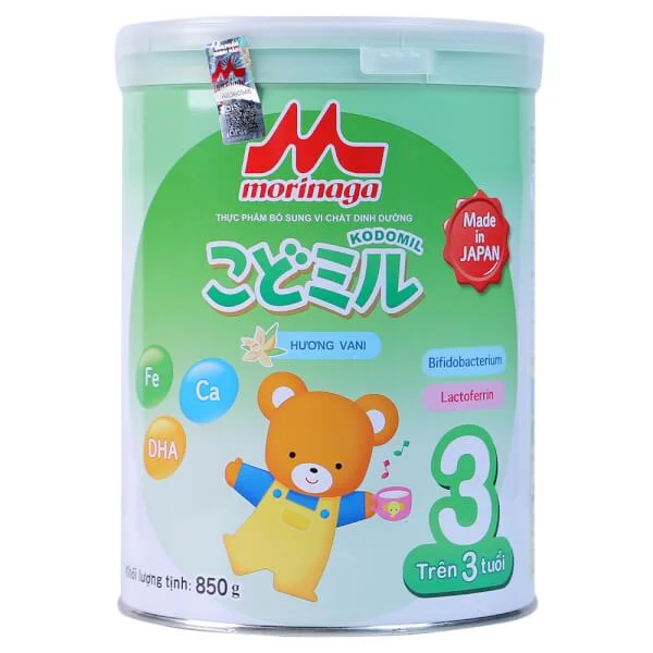 Combo 2 lon Sữa Morinaga số 3 850g hương vani (Kodomil, trên 3 tuổi)