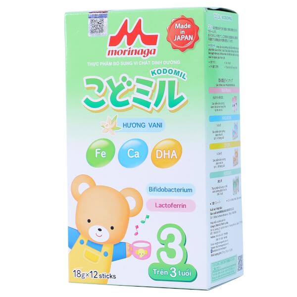 Combo 2 hộp Sữa Morinaga số 3 216g hương vani (Kodomil, trên 3 tuổi)
