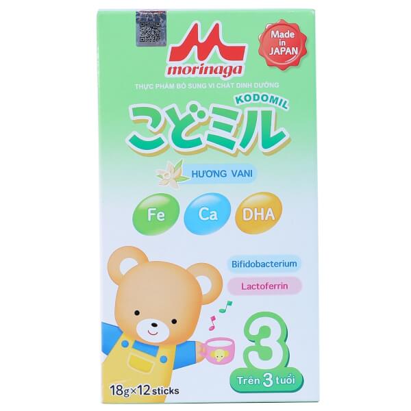 Combo 2 hộp Sữa Morinaga số 3 216g hương vani (Kodomil, trên 3 tuổi)