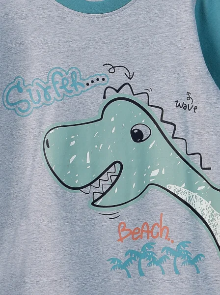 Bộ áo quần thun mặc nhà bé trai ngắn CF B1020029 (Xám)