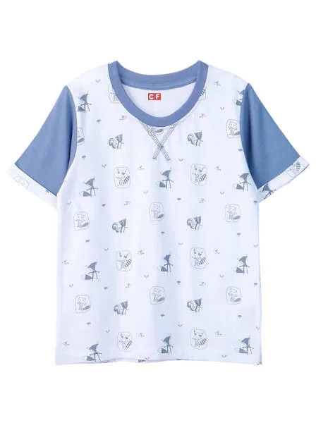 Bộ áo quần thun mặc nhà bé trai ngắn CF B0920002 (Trắng)