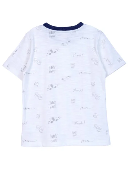 Bộ thun bé trai ngắn CF B0720006 (6Y,Trắng)