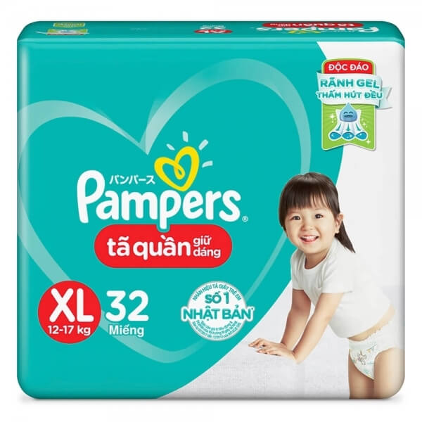 Bỉm tã quần Pampers giữ dáng size XL, 32 miếng (12-17kg)