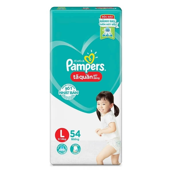 Combo 2 gói Bỉm tã quần Pampers giữ dáng size L 54 miếng (9-14kg) (giao ngẫu nhiên)