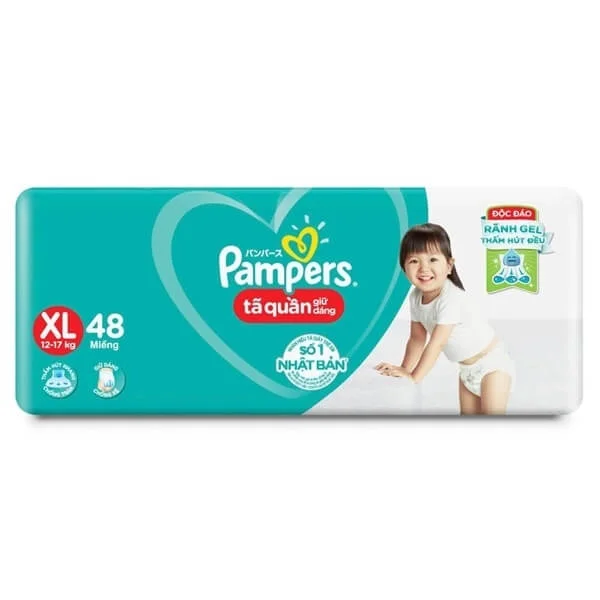 Bỉm tã quần Pampers giữ dáng size XL 48 miếng (12-17kg) (giao ngẫu nhiên)