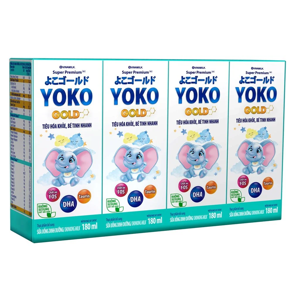 Combo 2 thùng Sữa uống dinh dưỡng Vinamilk Yoko Gold 180ml (Lốc 4 hộp)