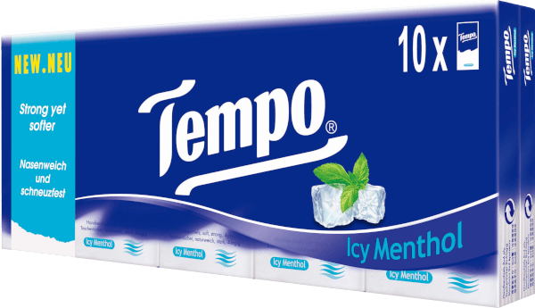 Khăn giấy bỏ túi 4 lớp Tempo Regular hương Bạc Hà lốc 10 gói