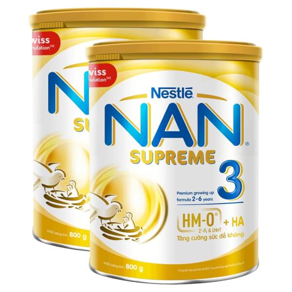 Combo 2 lon Sữa Nan Supreme 3 (2HMO) 800g (2-6 tuổi)