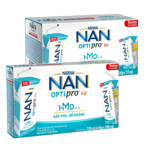 Combo 1 thùng TPBS Nestle NAN OPTIPRO Kid 115ml và 1 thùng TPBS Nestle NAN OPTIPRO Kid 180ml