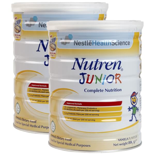 Combo 2 lon Thực phẩm dinh dưỡng y học Nutren JUNIOR 800g (1-10 tuổi)