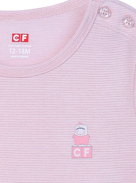 Bộ sơ sinh ngắn kháng khuẩn CF I0920005 (12M/18M/24M,Hồng nhạt)
