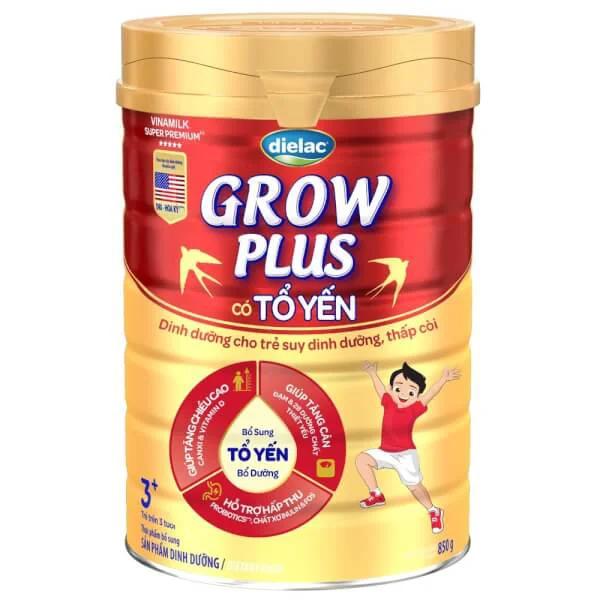Sữa Dielac Grow Plus tổ yến 3+ 850g (trên 3 tuổi)