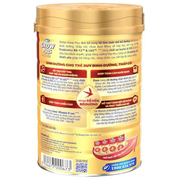 Sữa Dielac Grow Plus tổ yến 3+ 850g (trên 3 tuổi)