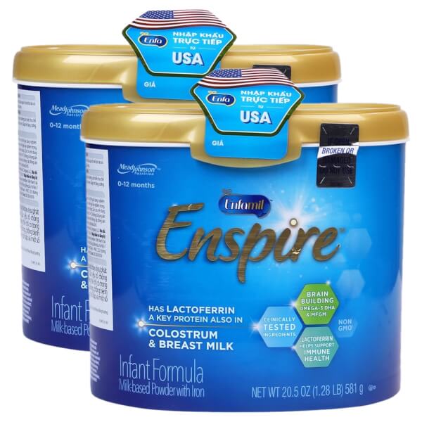 Combo 2 lon Sữa Enfamil Enspire Infant Formula 581g (0-12 tháng)