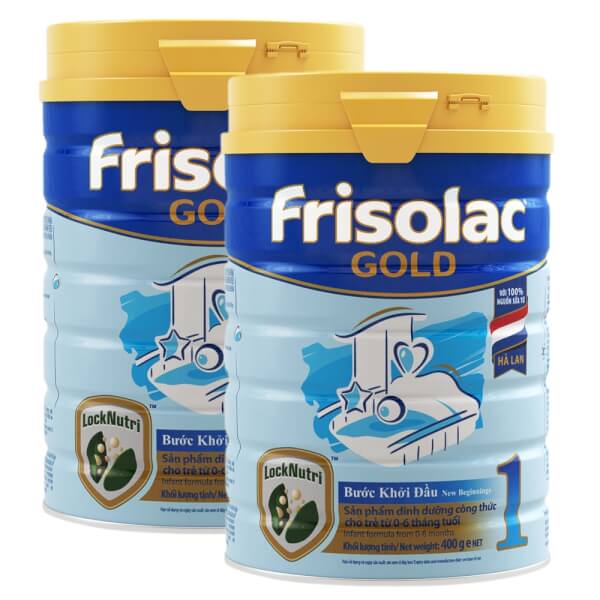 Combo 2 lon Sữa Frisolac Gold số 1 400g (0-6 tháng)