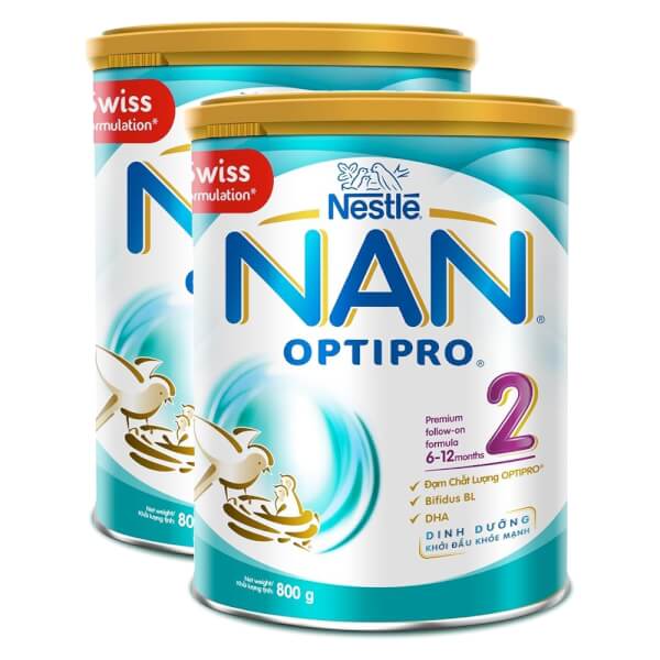 Combo 2 lon Sữa Nan Optipro 2 800g (6-12 tháng)