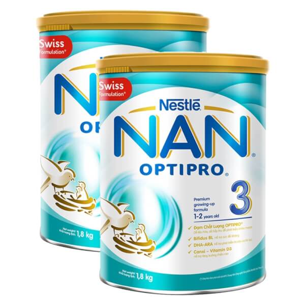 Combo 2 lon Sữa Nan Optipro 3 1.8kg (1-2 tuổi)