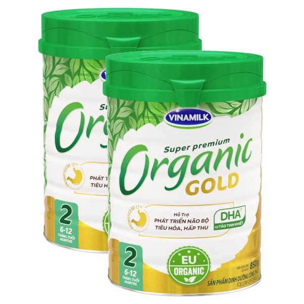 Combo 2 lon Sữa Vinamilk Organic Gold 2 800g (6-12 tháng)