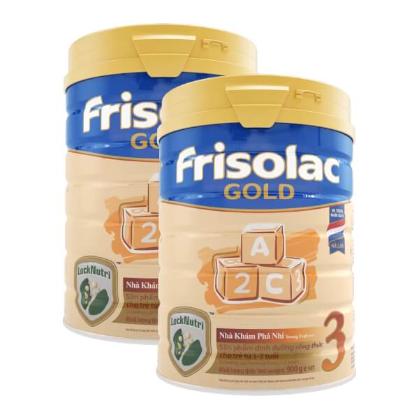 Combo 2 lon Sữa Frisolac Gold số 3 900g (1-2 tuổi)