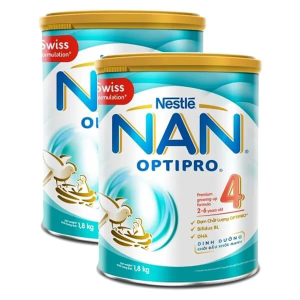Combo 2 lon Sữa Nan Optipro 4 1.8kg (2-6 tuổi)