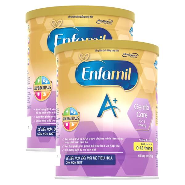 Combo 2 lon Sữa Enfamil A+ Gentle Care Infant Formula 350g (0-12 tháng)