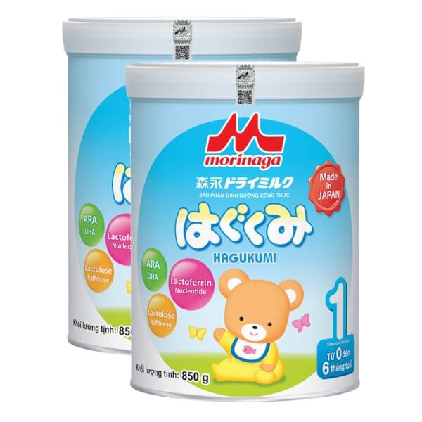 Combo 2 lon Sữa Morinaga số 1 850g (Hagukumi, 0-6 tháng)