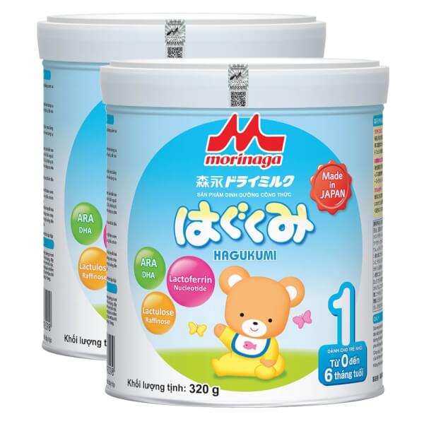 Combo 2 lon Sữa Morinaga số 1 320g (Hagukumi, 0-6 tháng)