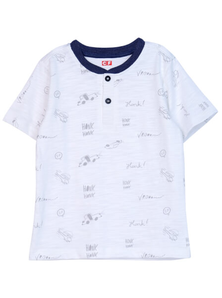 Bộ thun bé trai ngắn CF B0720006 (2-6 Tuổi,Trắng)