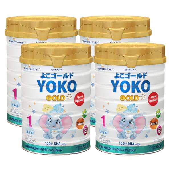 Combo 4 lon Sữa Vinamilk Yoko Gold 1 850g (0-1 tuổi)