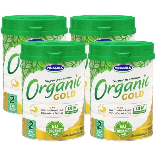 Combo 4 lon Sữa Vinamilk Organic Gold 2 800g (6-12 tháng)