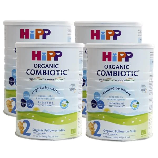 Combo 4 lon Sữa Hipp 2 Combiotic Organic Follow-on 800g (6-12 tháng)