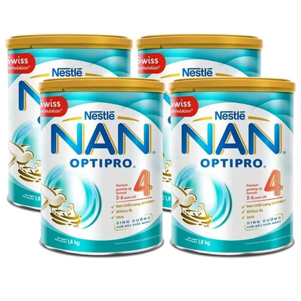 Combo 4 lon Sữa Nan Optipro 4 1.8kg (2-6 tuổi)