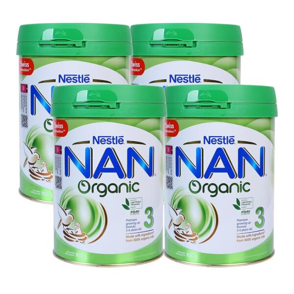 Combo 4 lon Sữa Nan Organic 3 900g (2-6 tuổi)