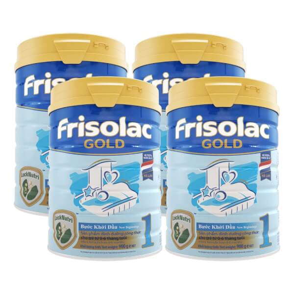 Combo 4 lon Sữa Frisolac Gold số 1 900g (0-6 tháng)