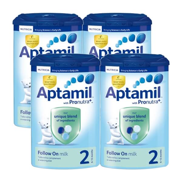 Combo 4 lon Sữa Aptamil Anh số 2 900g (6-12 tháng)